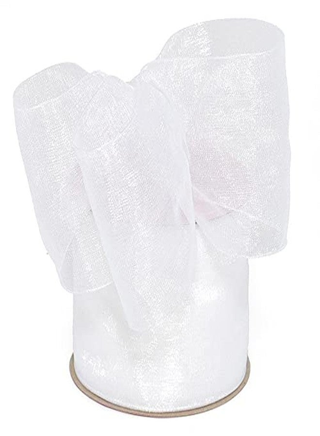 White Shimmer Sheer Organza Ribbon 1 1/2" X 25 Yards